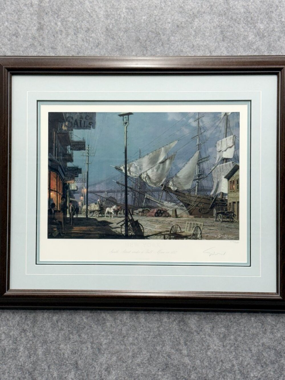 John Stobart Limited Ed. Print New York: South Street Under a Full Moon in 1882